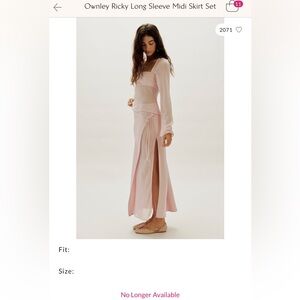 Free People long sleeve midi skirt set